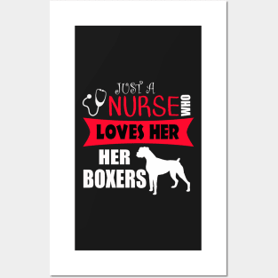 Nurse Who Loves Her Boxer Dogs Posters and Art